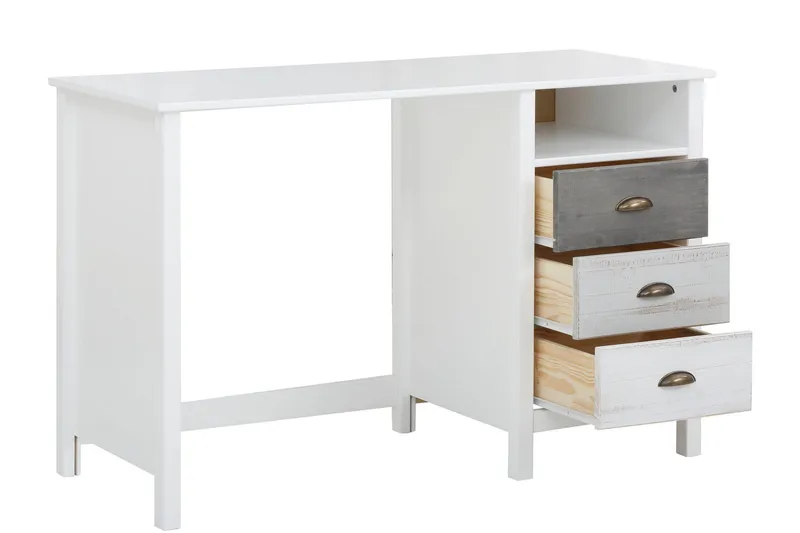 Meridian Skrivbord 140 cm - Hvid/Lysegrå/Mørkegrå - Møbler - Borde - Kontorbord - Skrivebord