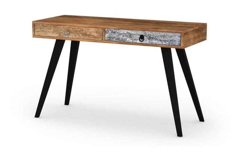 Mezo Skrivebord 120 cm med Opbevaring 2 Skuffer - Træ/Flerfarvet - Skrivebord