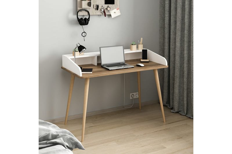 Mir Skrivebord 120 cm - Brun/Hvid - Møbler - Borde - Kontorbord - Skrivebord