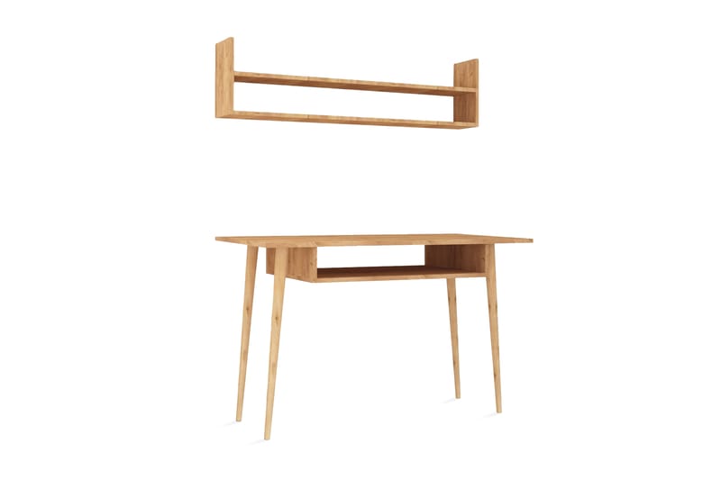 Mod Design Skrivebord 120 cm med Opbevaring Væghylde - Træ - Møbler - Borde - Kontorbord - Skrivebord