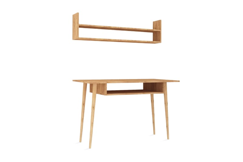 Mod Design Skrivebord 120 cm med Opbevaring Væghylde - Træ - Skrivebord