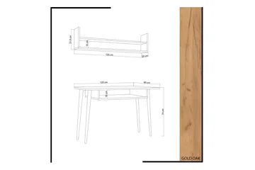 Mod Design Skrivebord 120 cm med Opbevaring Væghylde - Træ - Møbler - Borde - Kontorbord - Skrivebord