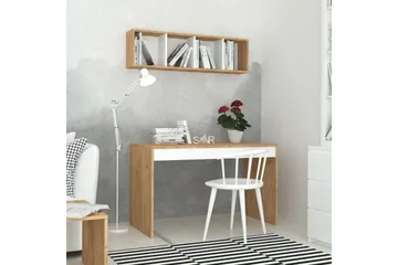 Mod Design Skrivebord 120 cm med Opbevaring Væghylde - Træ/Hvid - Møbler - Borde - Kontorbord - Skrivebord