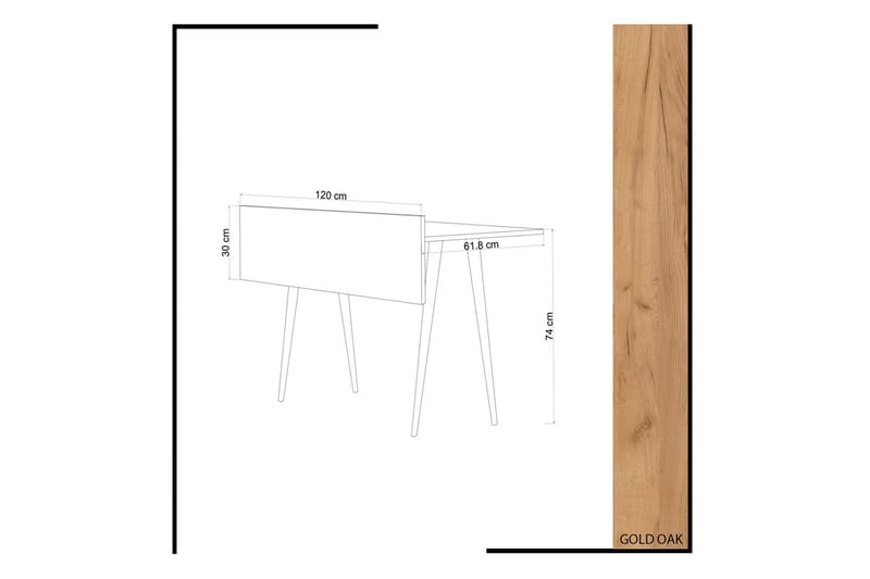 Mod Design Skrivebord 120 cm - Træ - Skrivebord