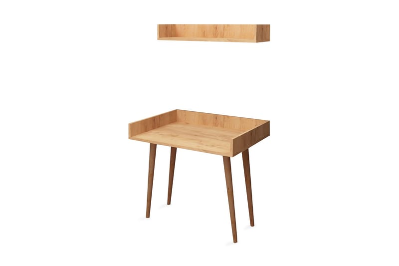 Mod Design Skrivebord 90 cm med Opbevaring Væghylde - Træ - Skrivebord