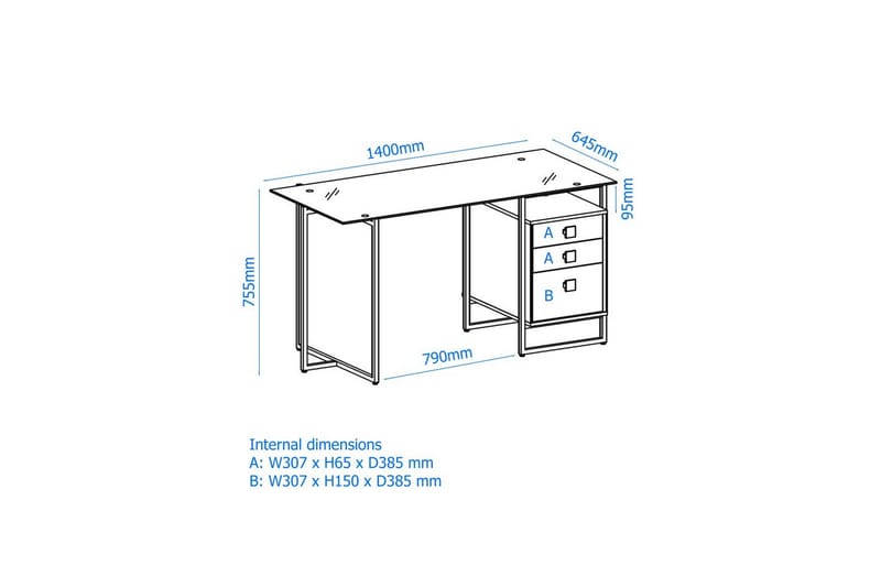 Skrivebord Morgan - Møbler - Borde - Kontorbord - Skrivebord