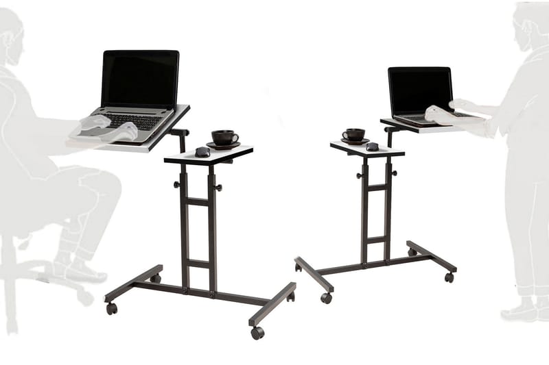 Morse Ståskrivebord 67 cm - Hvid/Sort - hæve-sænke-bord - Skrivebord