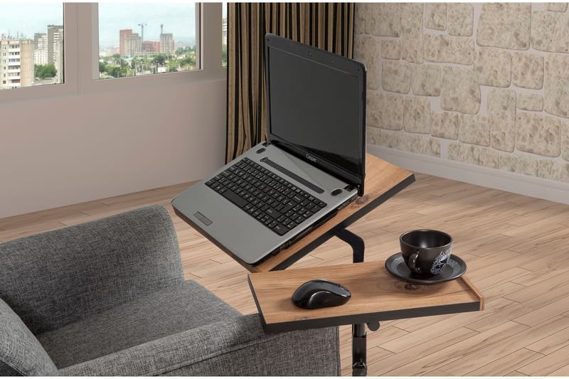 Morse Ståskrivebord 67 cm - Træ/natur/Sort - Møbler - Borde - Kontorbord - Skrivebord - hæve-sænke-bord