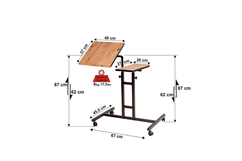 Morse Ståskrivebord 67 cm - Træ/natur/Sort - Møbler - Borde - Kontorbord - Skrivebord - hæve-sænke-bord