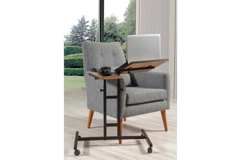 Morse Ståskrivebord 67 cm - Træ/natur/Sort - Møbler - Borde - Kontorbord - Skrivebord - hæve-sænke-bord