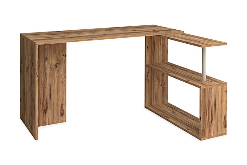 Mossboda Skrivebord 130 cm med Opbevaring 2 Hylder - Mørkebrun - Møbler - Borde - Kontorbord - Skrivebord