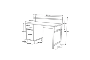 Munetoki Skrivebord 120 cm - Hvid - Møbler - Borde - Kontorbord - Skrivebord