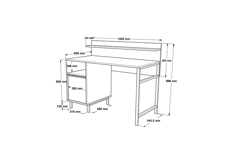 Munetoki Skrivebord 120 cm - Oak - Skrivebord