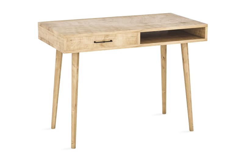Myrvallen Skrivebord 105 cm med Opbevaring Hylde + Skuffe - Brun - Møbler - Borde - Kontorbord - Skrivebord