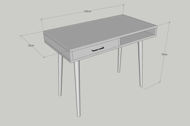 Myrvallen Skrivebord 105 cm med Opbevaring Hylde + Skuffe - Brun - Møbler - Borde - Kontorbord - Skrivebord