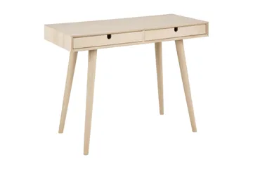Myrviken Skrivebord 100 cm med Opbevaring 2 Skuffer - Hvidlaseret Eg - Møbler - Borde - Kontorbord - Skrivebord