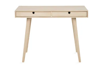 Myrviken Skrivebord 100 cm med Opbevaring 2 Skuffer - Hvidlaseret Eg - Møbler - Borde - Kontorbord - Skrivebord