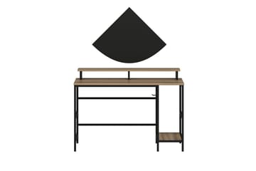 Nafe Skrivebord 120 cm med Hylder i Træ med Metalstel - Brun - Møbler - Borde - Kontorbord - Skrivebord