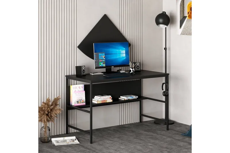 Nafe Skrivebord 120 cm - Sort - Møbler - Borde - Kontorbord - Skrivebord