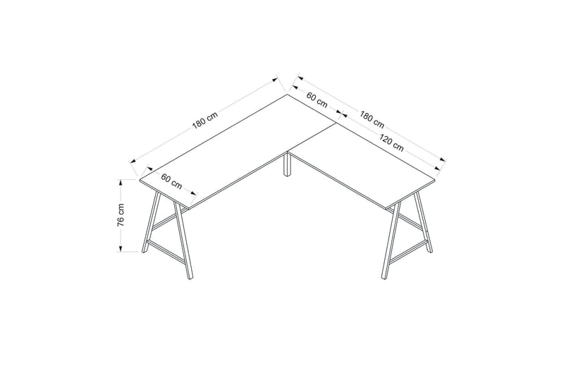 Nagender Skrivebord 180 cm - Brun - Møbler - Borde - Kontorbord - Skrivebord