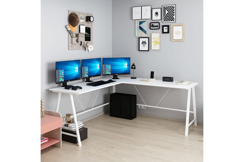 Nagender Skrivebord 180 cm - Hvid - Møbler - Borde - Kontorbord - Skrivebord