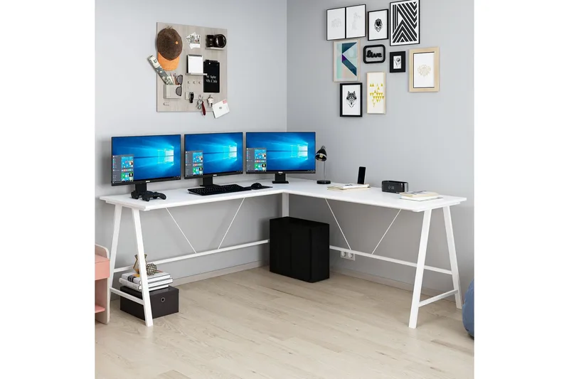 Nagender Skrivebord 180 cm, Hvid