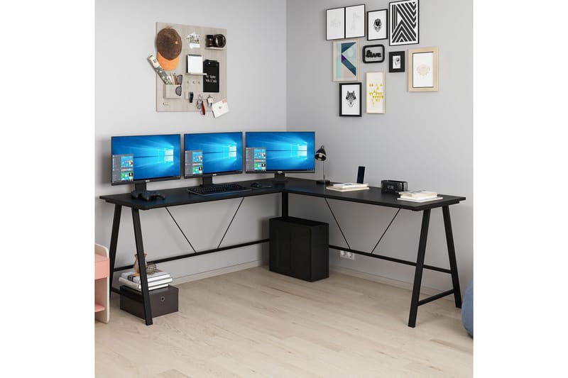 Nagender Skrivebord 180 cm - Sort - Møbler - Borde - Kontorbord - Skrivebord