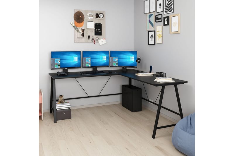 Nagender Skrivebord 180 cm - Sort - Møbler - Borde - Kontorbord - Skrivebord