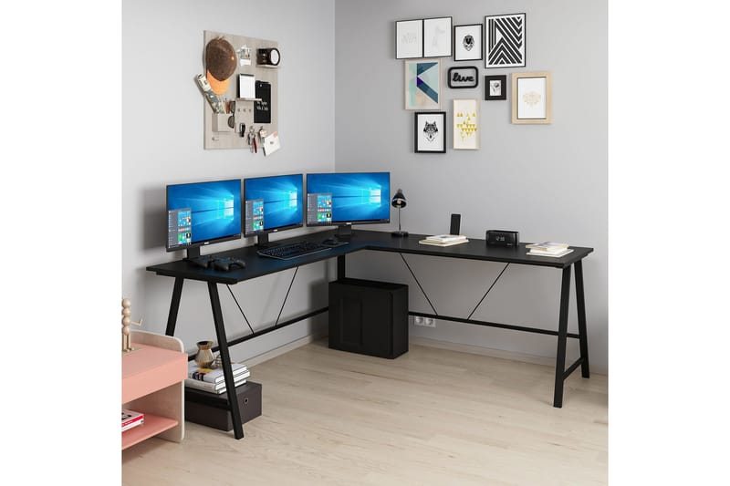 Nagender Skrivebord 180 cm - Sort - Møbler - Borde - Kontorbord - Skrivebord