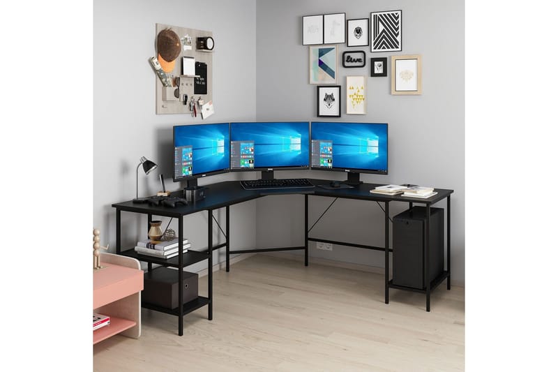 Naina Skrivebord 180 cm - Sort - Møbler - Borde - Kontorbord - Skrivebord