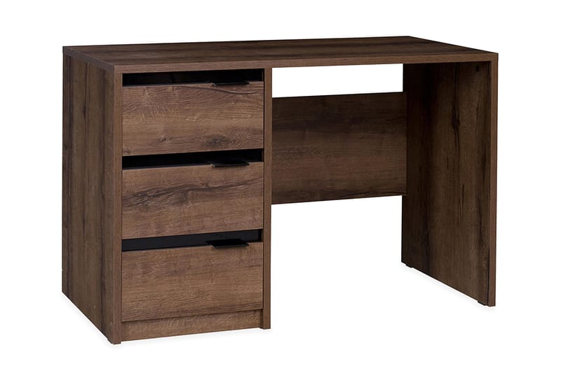 Najera Skrivebord 120 cm med Opbevaring 3 Skuffer - Brun/Sort - Møbler - Borde - Kontorbord - Skrivebord