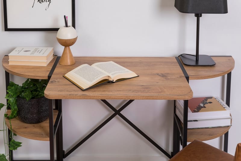 Narang Skrivebord 138 cm - Brun/Sort - Møbler - Borde - Kontorbord - Skrivebord