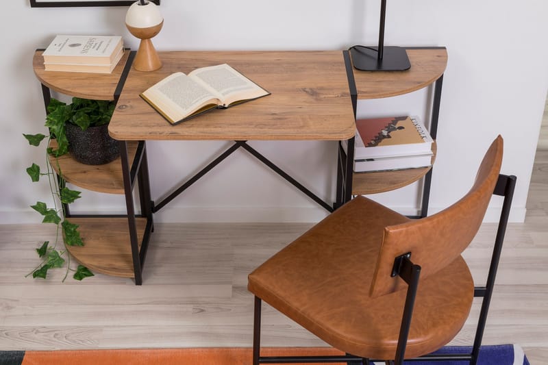 Narang Skrivebord 138 cm - Brun/Sort - Møbler - Borde - Kontorbord - Skrivebord