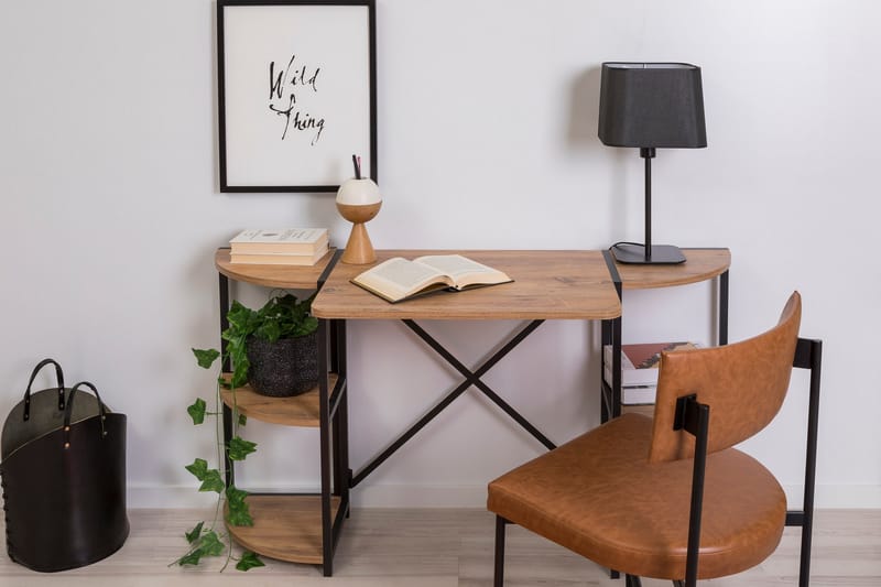 Narang Skrivebord 138 cm - Brun/Sort - Møbler - Borde - Kontorbord - Skrivebord