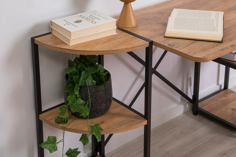 Narang Skrivebord 138 cm - Brun/Sort - Møbler - Borde - Kontorbord - Skrivebord