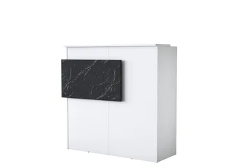 Naruto Skrivebord 110 cm - Marmor/Hvid - Møbler - Borde - Kontorbord - Skrivebord