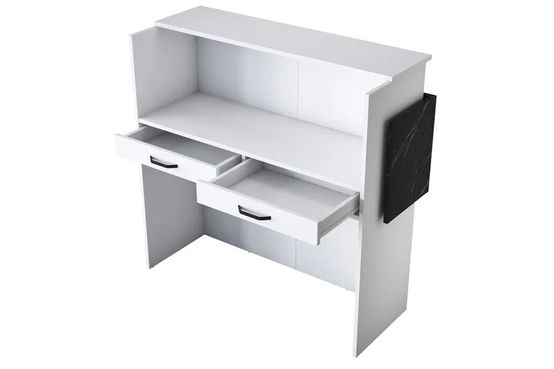 Naruto Skrivebord 110 cm - Marmor/Hvid - Møbler - Borde - Kontorbord - Skrivebord