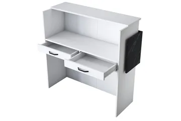 Naruto Skrivebord 110 cm - Marmor/Hvid - Møbler - Borde - Kontorbord - Skrivebord