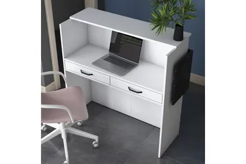 Naruto Skrivebord 110 cm - Marmor/Hvid - Møbler - Borde - Kontorbord - Skrivebord
