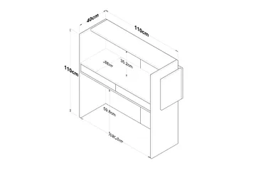 Naruto Skrivebord 110 cm - Marmor/Hvid - Møbler - Borde - Kontorbord - Skrivebord