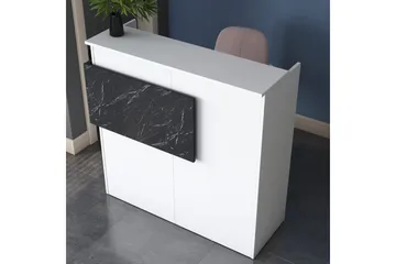 Naruto Skrivebord 110 cm - Marmor/Hvid - Møbler - Borde - Kontorbord - Skrivebord