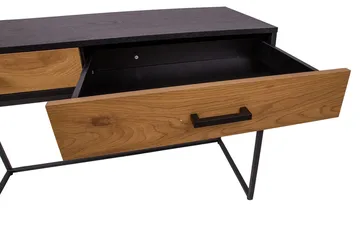 Nauerna Skrivebord 120 cm med Opbevaring 2 Skuffer - Egefarvet/Sort - Møbler - Borde - Kontorbord - Skrivebord