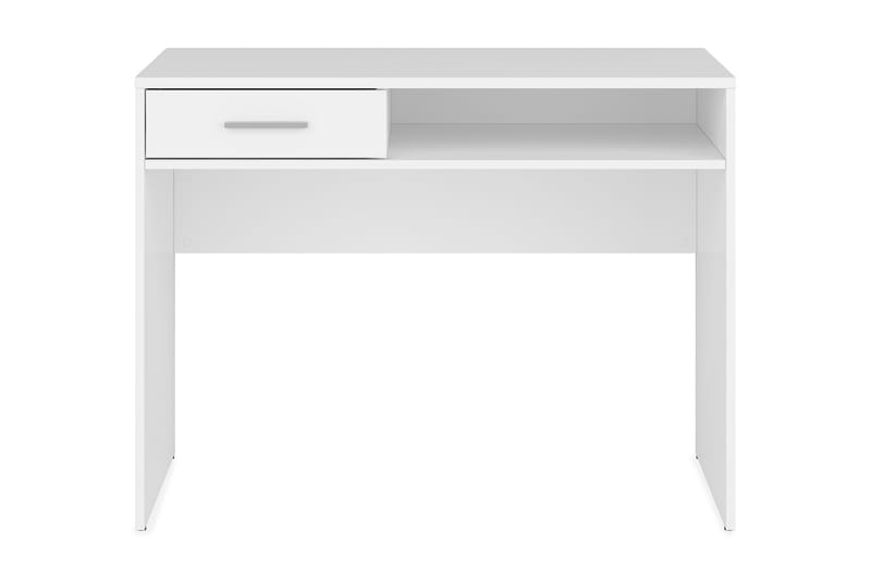 Nepo Plus Computerbord 100 cm med Opbevaring Skuffe + Hylde - Hvid - Skrivebord