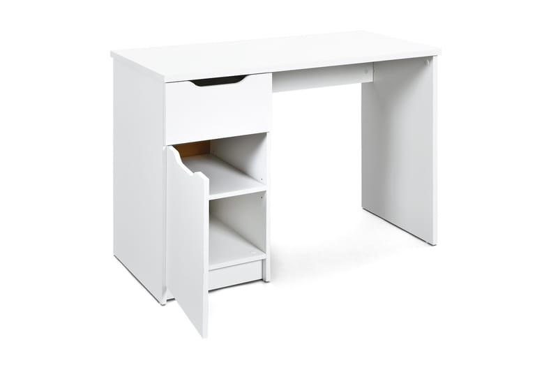 Novalis Skrivebord 115 cm med Opbevaring Skuffe + Skab - Hvid - hæve-sænke-bord - Skrivebord - Computerbord