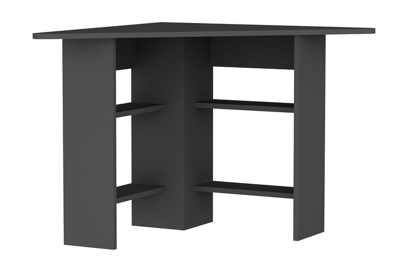 Oderzo Hjørneskrivebord 80 cm med Opbevaring Hylder - Antracit - hjørneskrivebord
