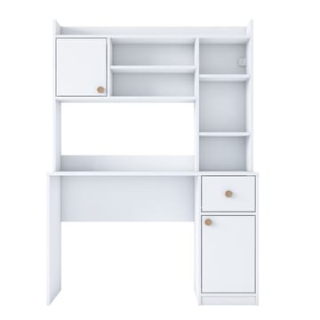 Skrivebord og bogreol Wallxpert Dara (120 x 166 x 50 cm) Hvid - Hvid - Møbler - Borde - Kontorbord - Skrivebord