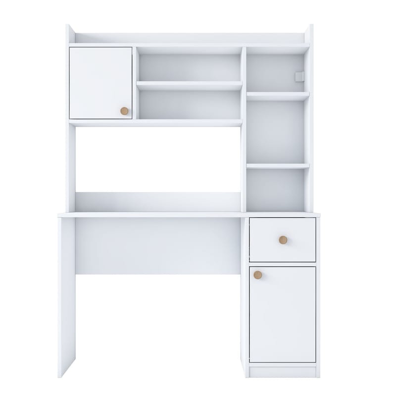 Skrivebord og bogreol Wallxpert Dara (120 x 166 x 50 cm) Hvid - Hvid - Møbler - Borde - Kontorbord - Skrivebord