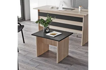 Okani Skrivebord 140 cm med Fodskammel - Natur / sort - Møbler - Borde - Kontorbord - Skrivebord