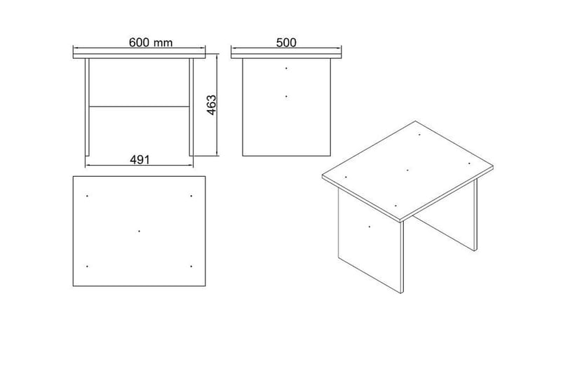 Okani skrivebord 140 cm med Opbevaring og Fodskammel - Natur / sort - Møbler - Borde - Kontorbord - Skrivebord