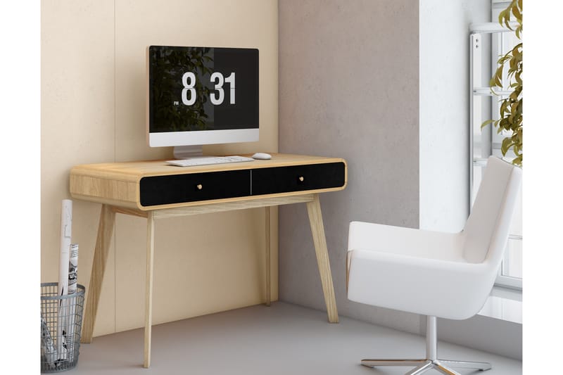 Olivet Skrivbord 120 cm - Natur/Sort - Møbler - Borde - Kontorbord - Skrivebord